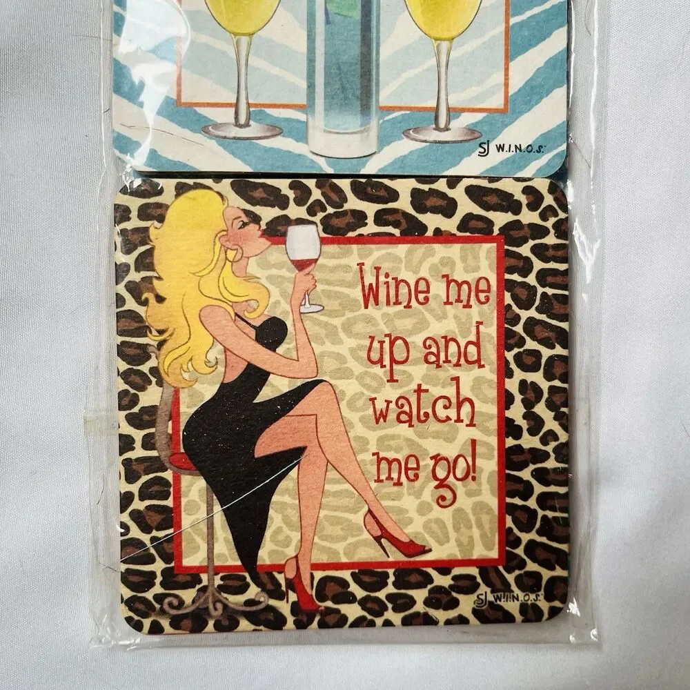 W.i.n.o.s. (Women in Need of Sanity) Party Pack 10 Coasters w/ Drink Recipes Fun